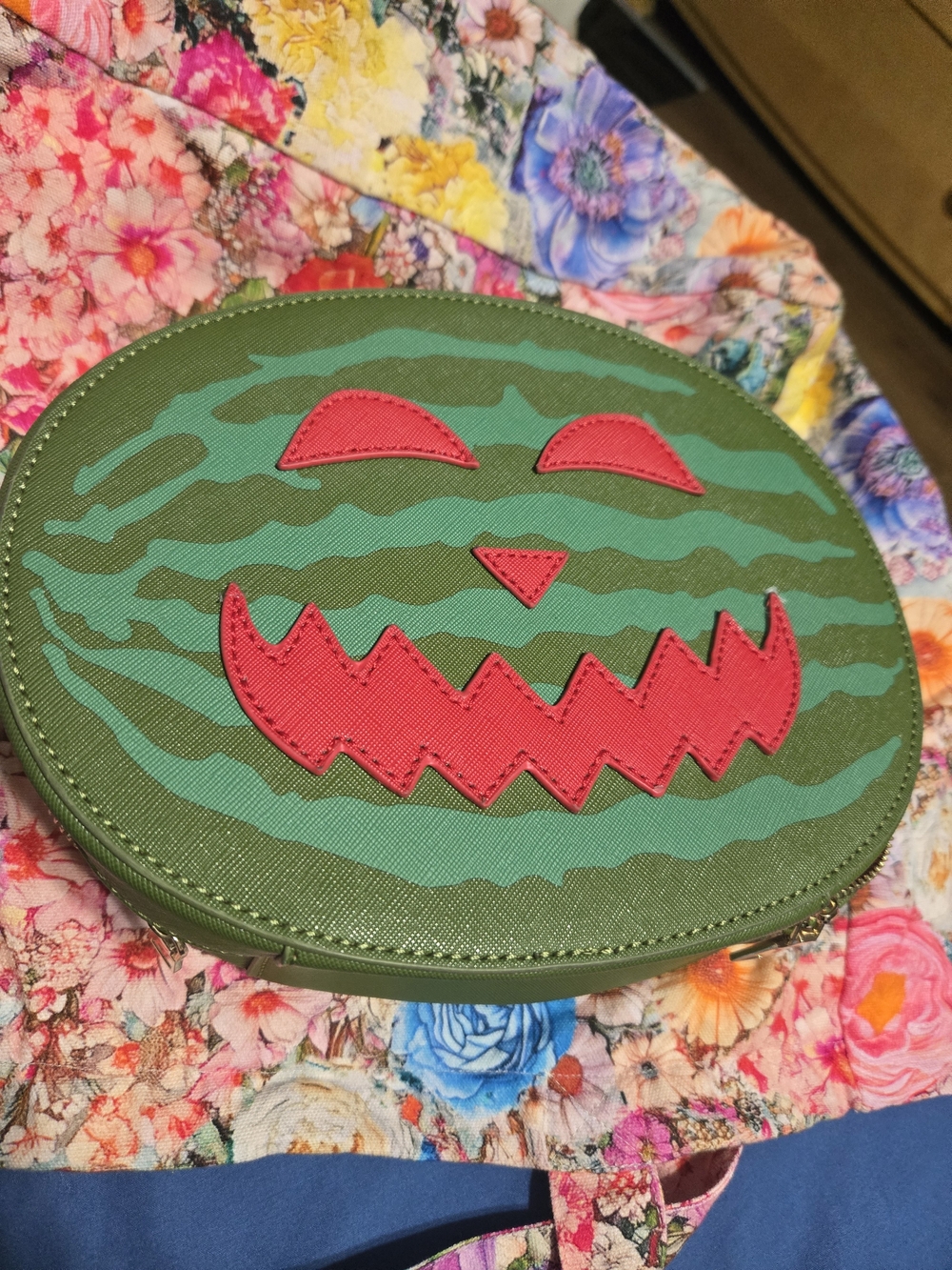 BackStitch Bruja Watermelon Jack-O’-Lantern Crossbody Bag